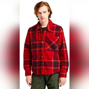 Timberland Red Plaid Wool Overshirt